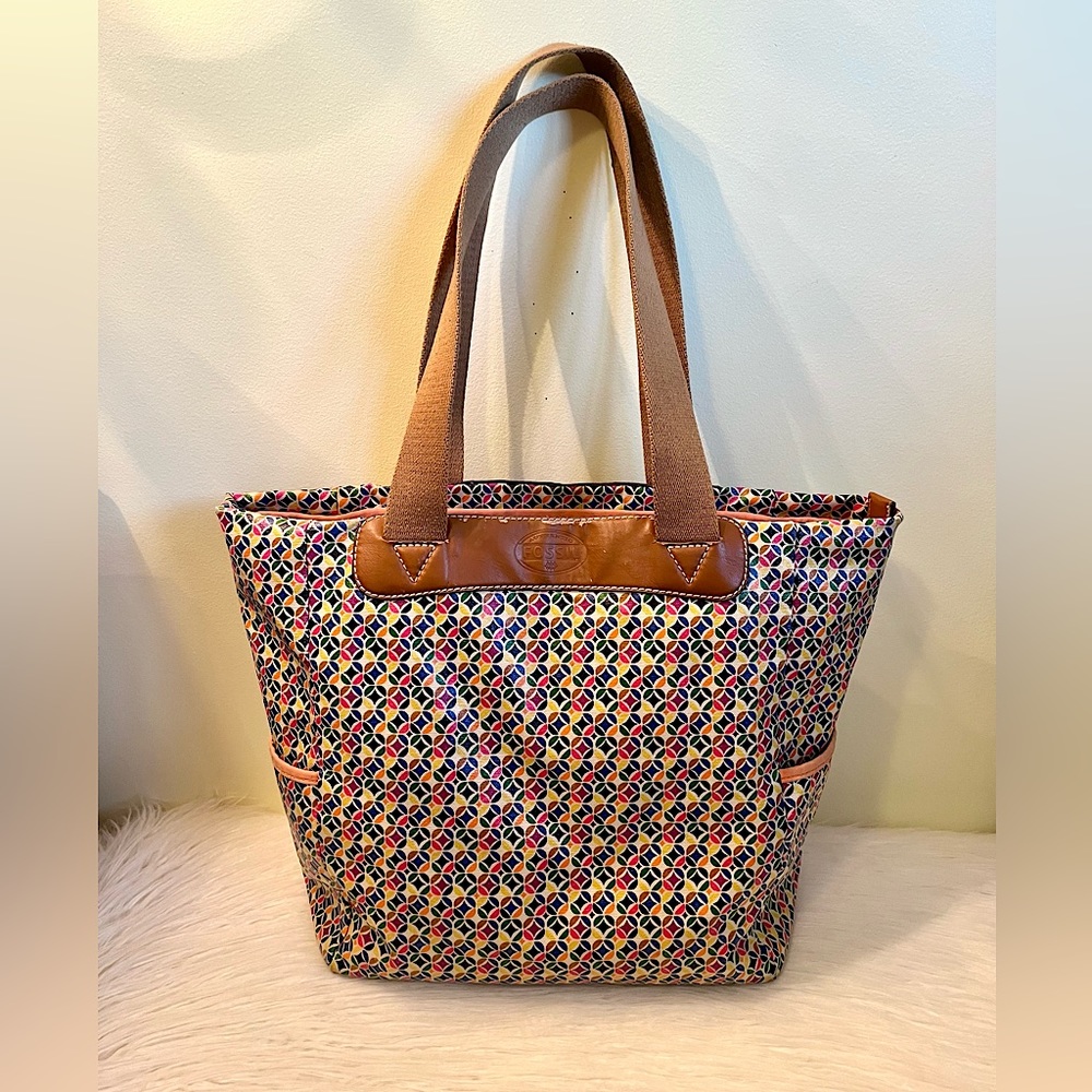 Fossil Geometric Multicolored Large Tote Bag